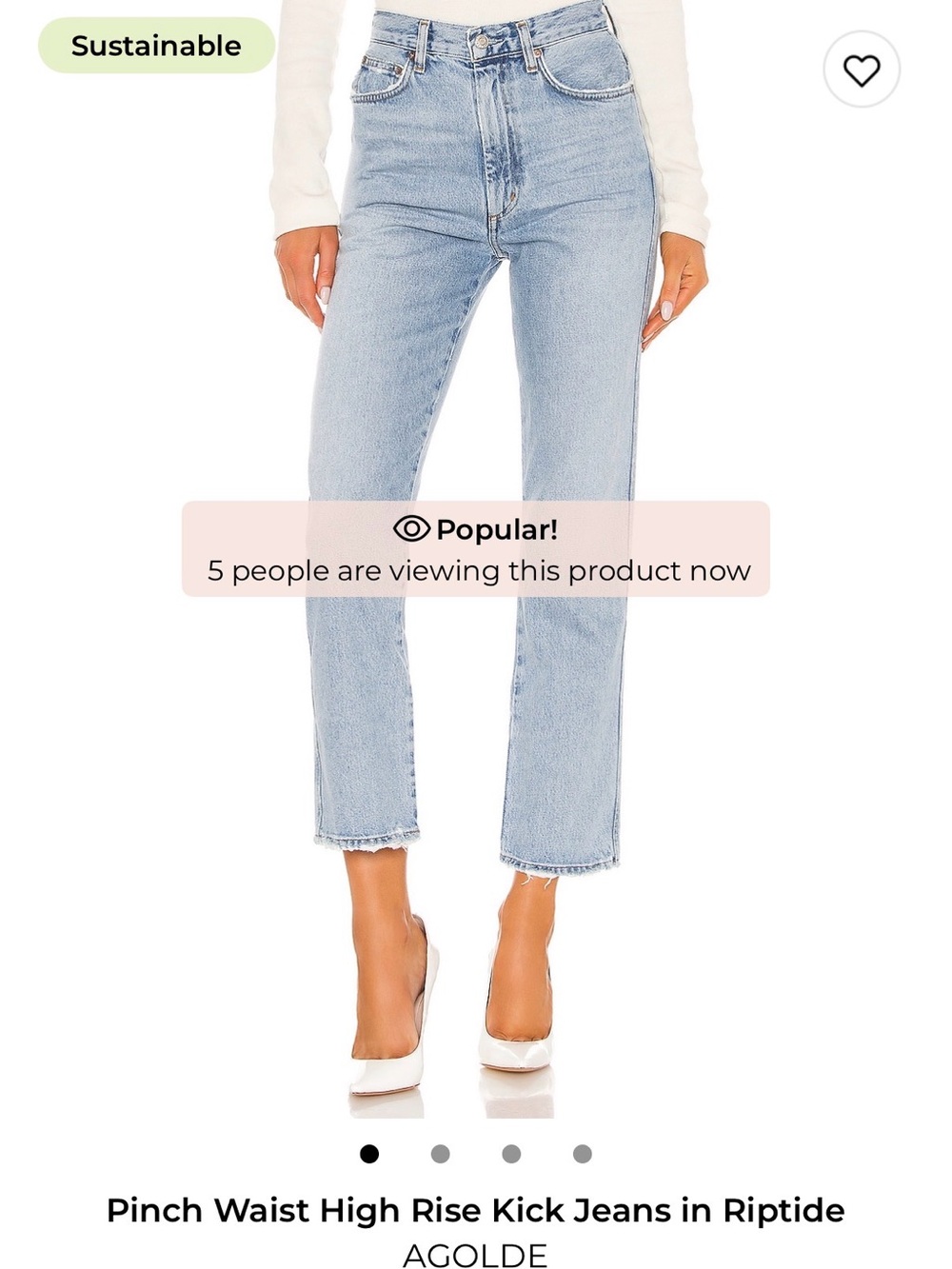 AGOLDE Riptide High-Rise Kick Jeans in Light Blue